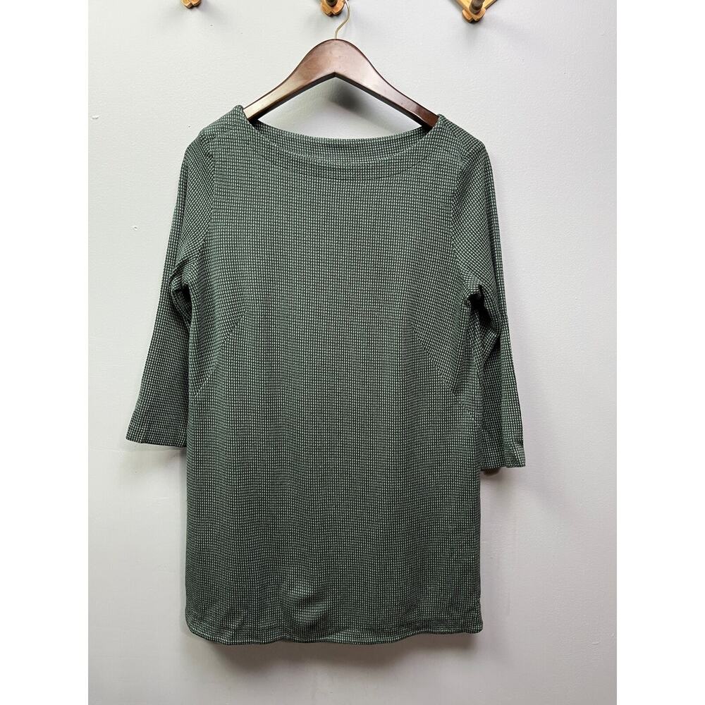 J Jill Ponte Dress Womens small tunic Short length gray/black 3/4 sleeves